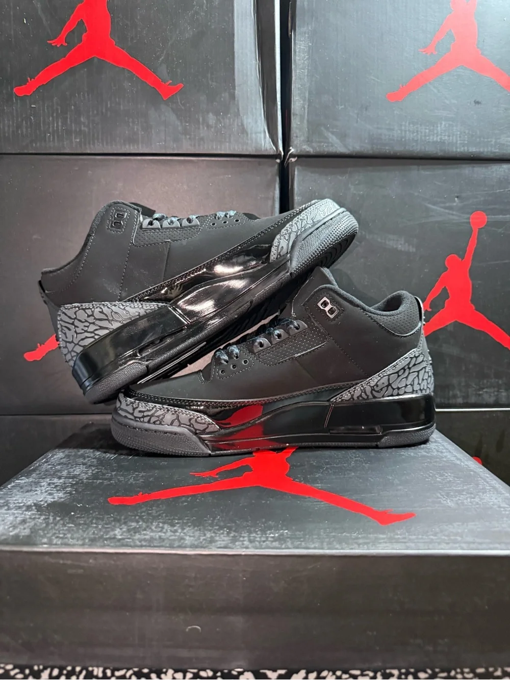 Air Jordan 3 Black Cat Men's Black Basketball Sneakers
